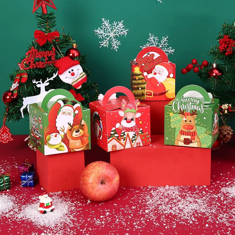 25/50PCS Merry Christmas Deer Santa Claus Candy Box Xmas Gift Paper Packing Box Navidad Christmas Tree Pendant Party Supplies image 3