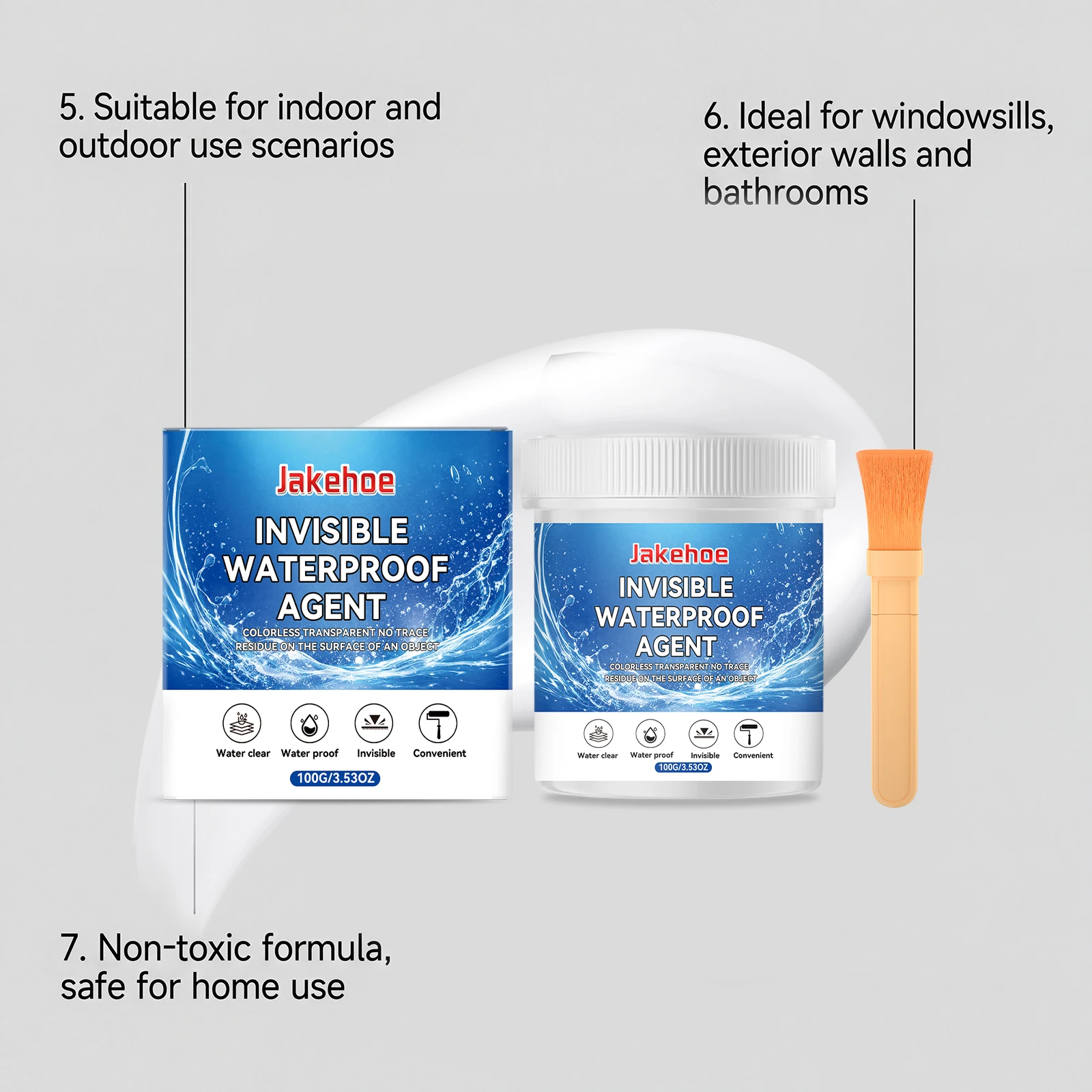 100G Invisible Waterproof Agents Long Lasting High Temperature Resistant Strong Adhesion Easy Use Transparent Insulating Sealant