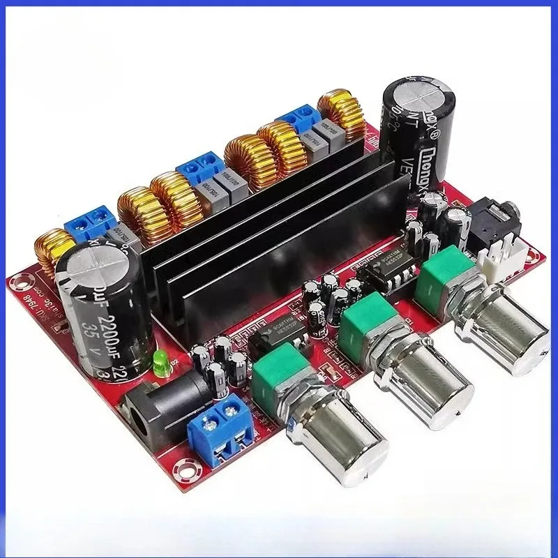 XH-M139 Audio Amplifier Board 2x50W 100W 2.1 Channel Amplifier Modules DC 12-24V 3 Sound Channels Energy Saving Pure HiFi Music