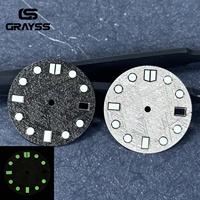 Nologo 28.5mm fit Sea Turtle SKX MOD Super green luminous BGW9 black/white meteorite watch dial for NH35 NH36 watch accessories