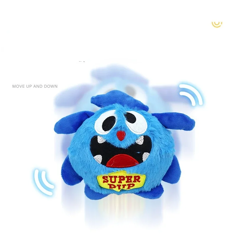 Interactive Dog Toys Bouncing Giggle Shaking Ball Dog Plush Toy Electronic Vibrating Automatic Moving Sounds Monster Puppy Toys