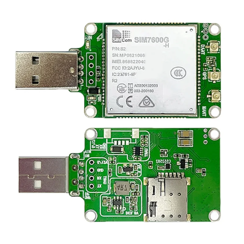 Exquis-Simcom SIM7600G-H LTE CAT4 USB Dongle carte de base + FPC + Kit GPS prend en charge la carte de base de développement GNSS