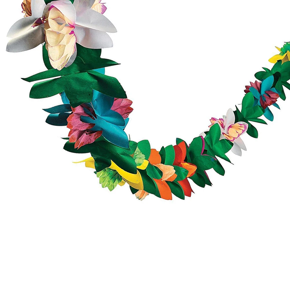 

Latte Paper Greenery Garlands Birthday Luau Tissue Flower Banner Colorful Decorate