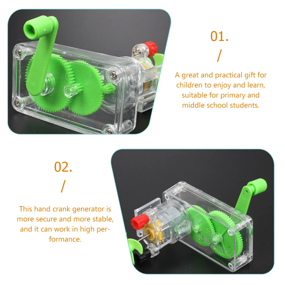 Hand Generator Children’s Toys DIY Model Electricity Portable Handheld Crank Magnet Power Kit Education