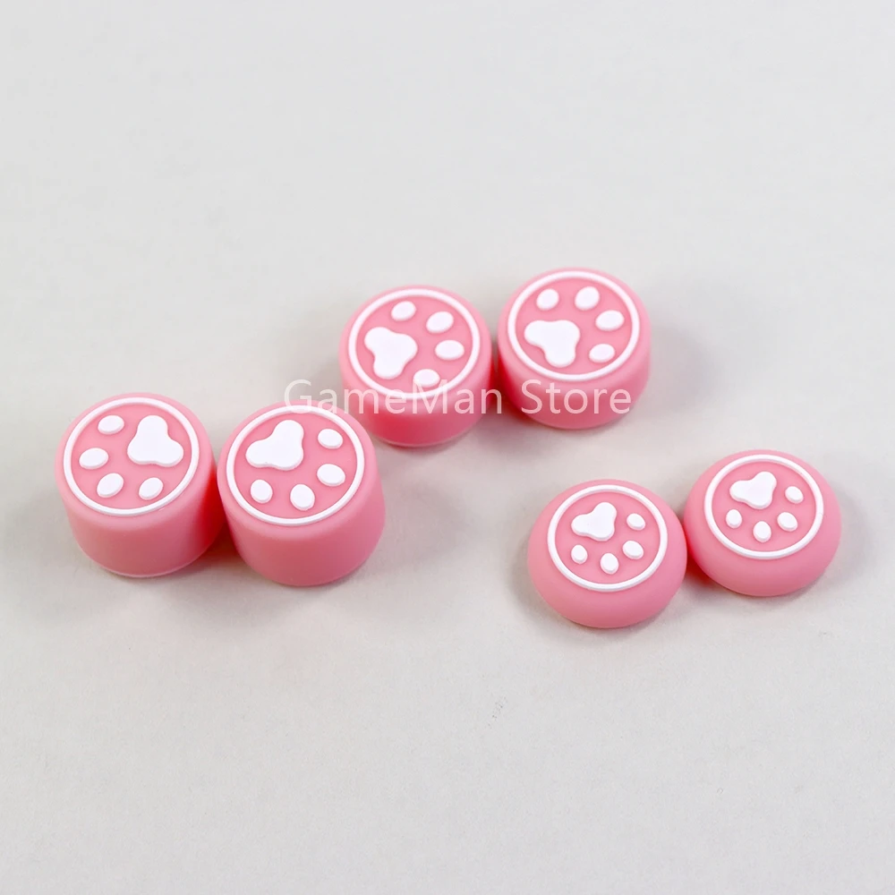 1 مجموعة ل PS5 PS4 XBOX سلسلة PS3 التبديل برو XBOXONE XBOX360 المضادة للانزلاق كاب مع القط باو نمط المقود الروك واقية قبعات