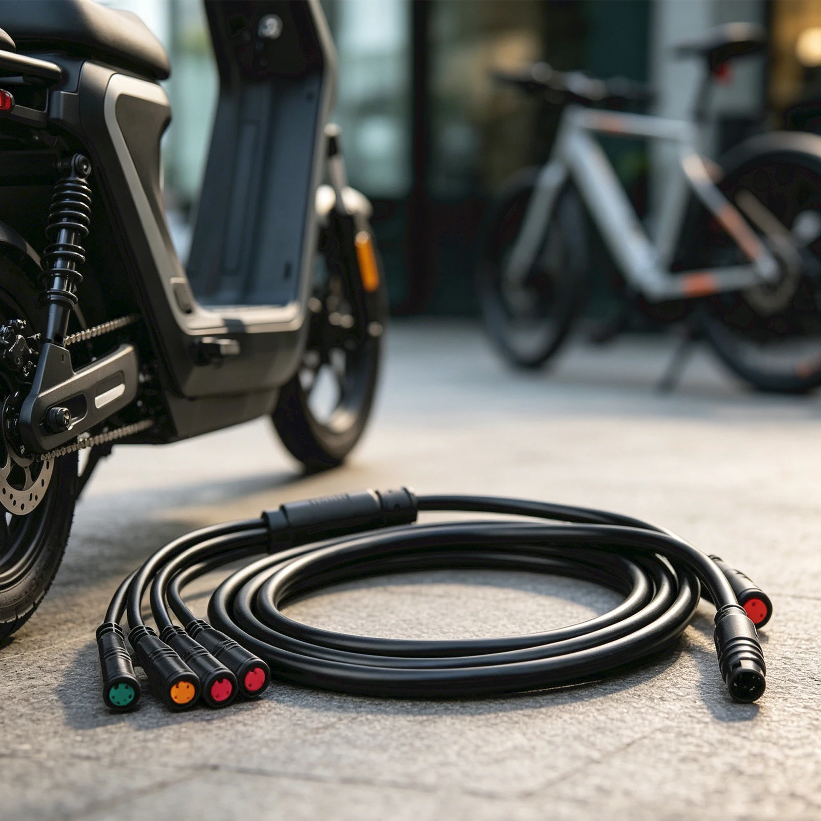 1T5 9-Pin Waterproof Electric Bike Main Harness 1500mm Ebike Wiring Harness Replacement Parts for Connecting Controller Lamp