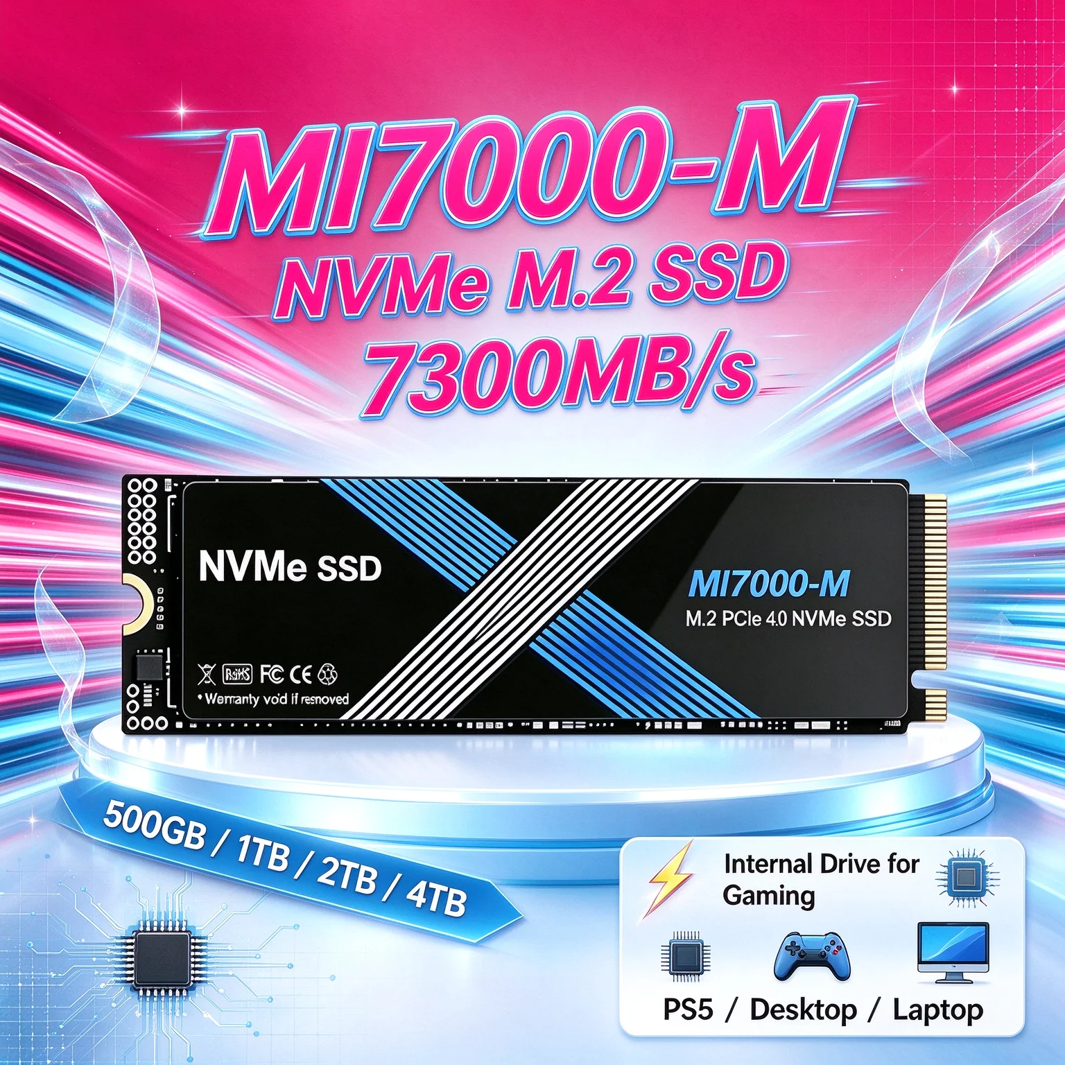 M.2 Nvme 4Tb Pcie 4.0 Ssd - SSD NVMe M.2 PCIe 4.0 MI7000-M,