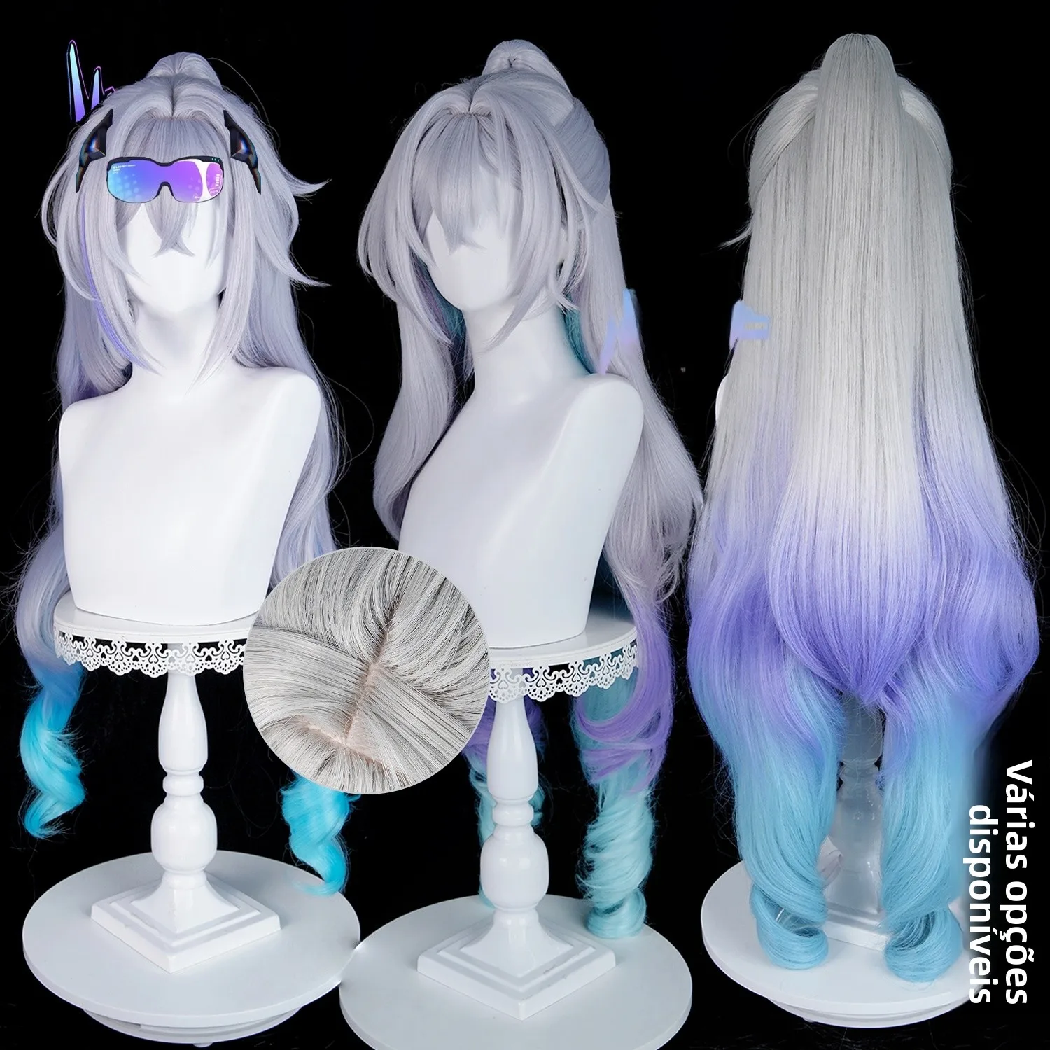 manmei-スターレール-コスプレウィッグ-シルバーウルフ-sp-頭頂部-複数バージョンあり-アニメエンターテイメントアクセサリー