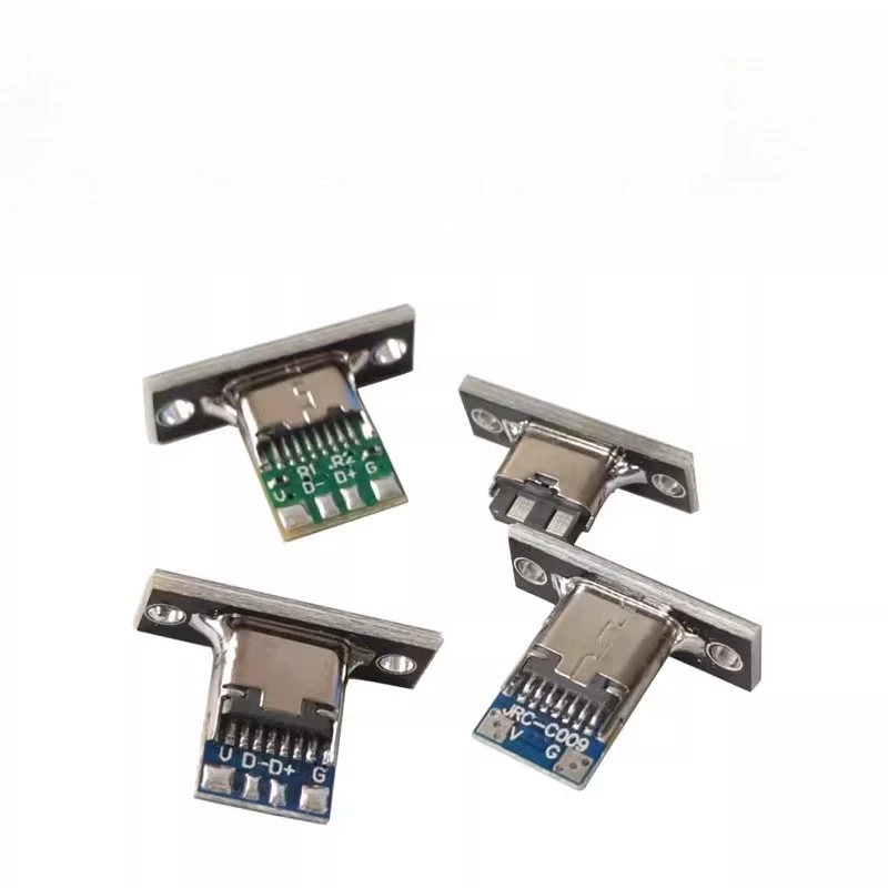 5/10pcs Type-C USB Jack 3.1 Type-C 2/4/6 Pin Female Connector Jack Charging Port USB 3.1 Type C Socket with Fixing Plate