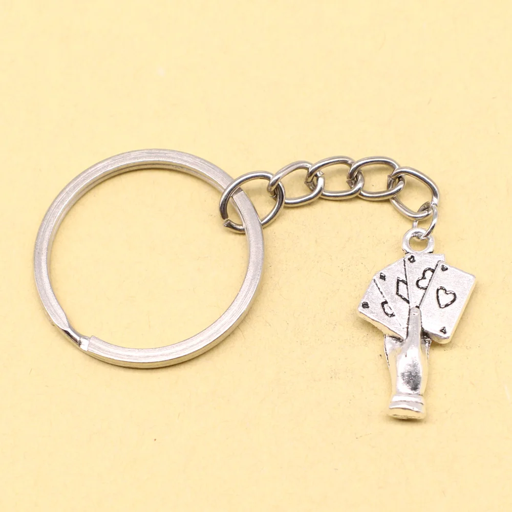 1 Piece Poker Key Chain Trendy Jewelry 15x24mm