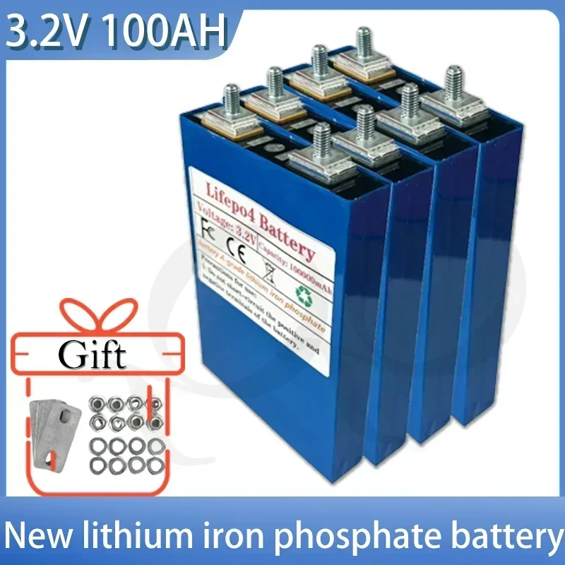 

New 3.2V100AH Lifepo4 lithium iron phosphate battery pack DIY12V2V436V48V electric vehicle solar power battery free of shipping