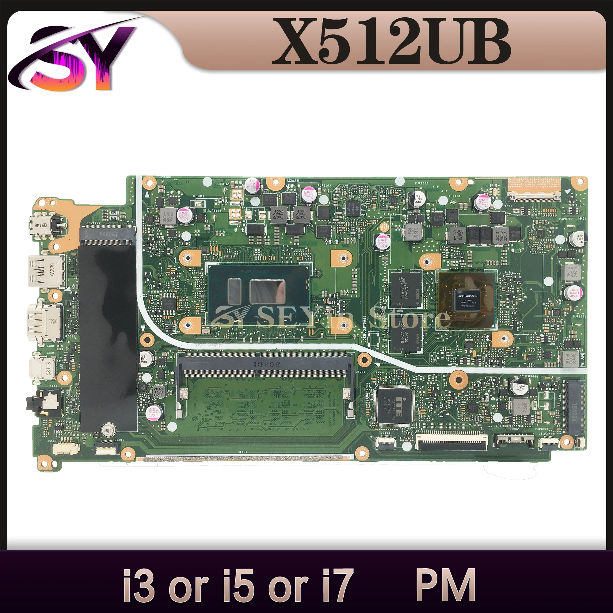 

Mainboard For ASUS X512U X512UA X512UB X512UF F512U A512U Y5100U V5000UA Laptop Motherboard 4417U i3 i5 i7 Gen 4GB-RAM