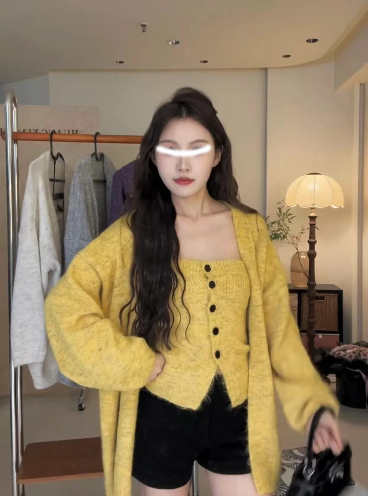 

Мягкий вязаный свитер, жилет, комплект из двух предметов, женская осенне-зимняя одежда Lazy Aosphere, теплая одежда Thiened Long Sve V-Ne