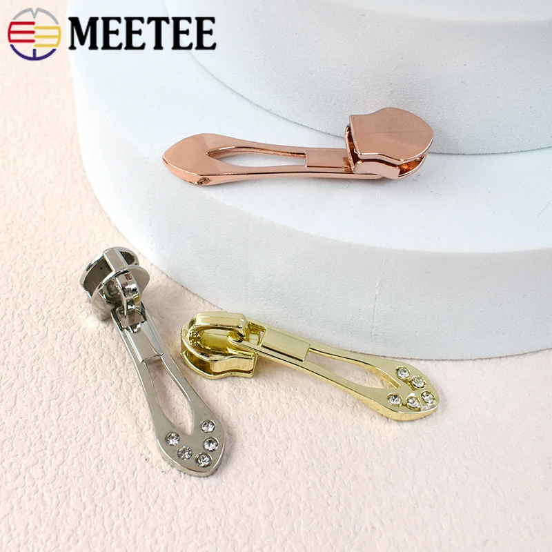 

10/20/30Pcs Meetee 5# Zipper Slider for Nylon Tape Bag Zippers Pulls Coat Decoration Zips Head Repair Kit DIY Sewing Accessories