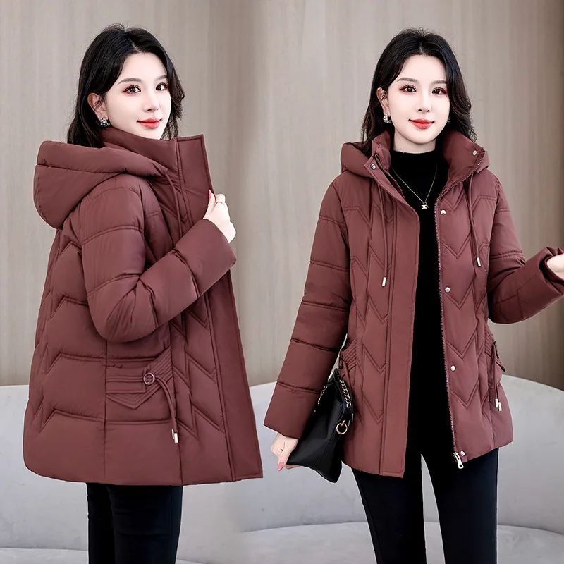 Women's Slim Fit Quilted Padded Coat with Hood XL-5XL Korean Street Style Trendy Fall Layering Outerwear Casual Fashion New