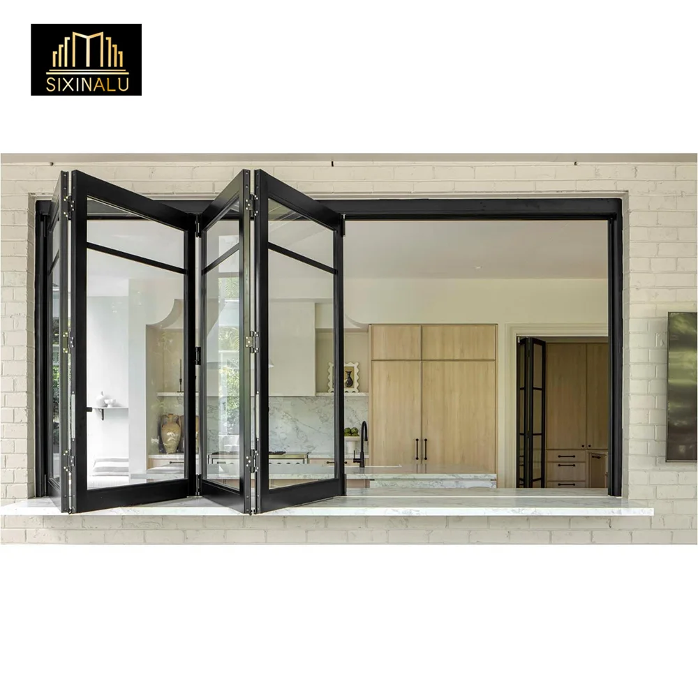 

Складные раздвижные окна Sixinalu, водонепроницаемый новый гриль, терморазрыв, алюминиевая рамка, двойное стекло, звукоизоляционный домашний декор на заказ