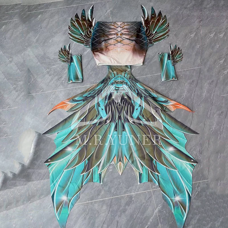 Men Women Mermaid Big Tail Oceanarium Role Play Couple Mermaid Big Tail Split Swimsuit Oceanarium Filming Mermaid Tail Skin