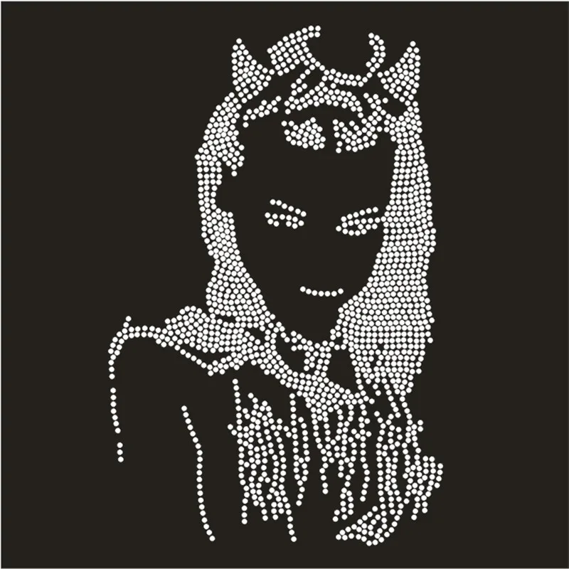 Demon Patch Rhinestone Hotfix Motif Hoodie Crystal Applique Iron On Patches For Clothes Diamond Stickers Strass Accessories