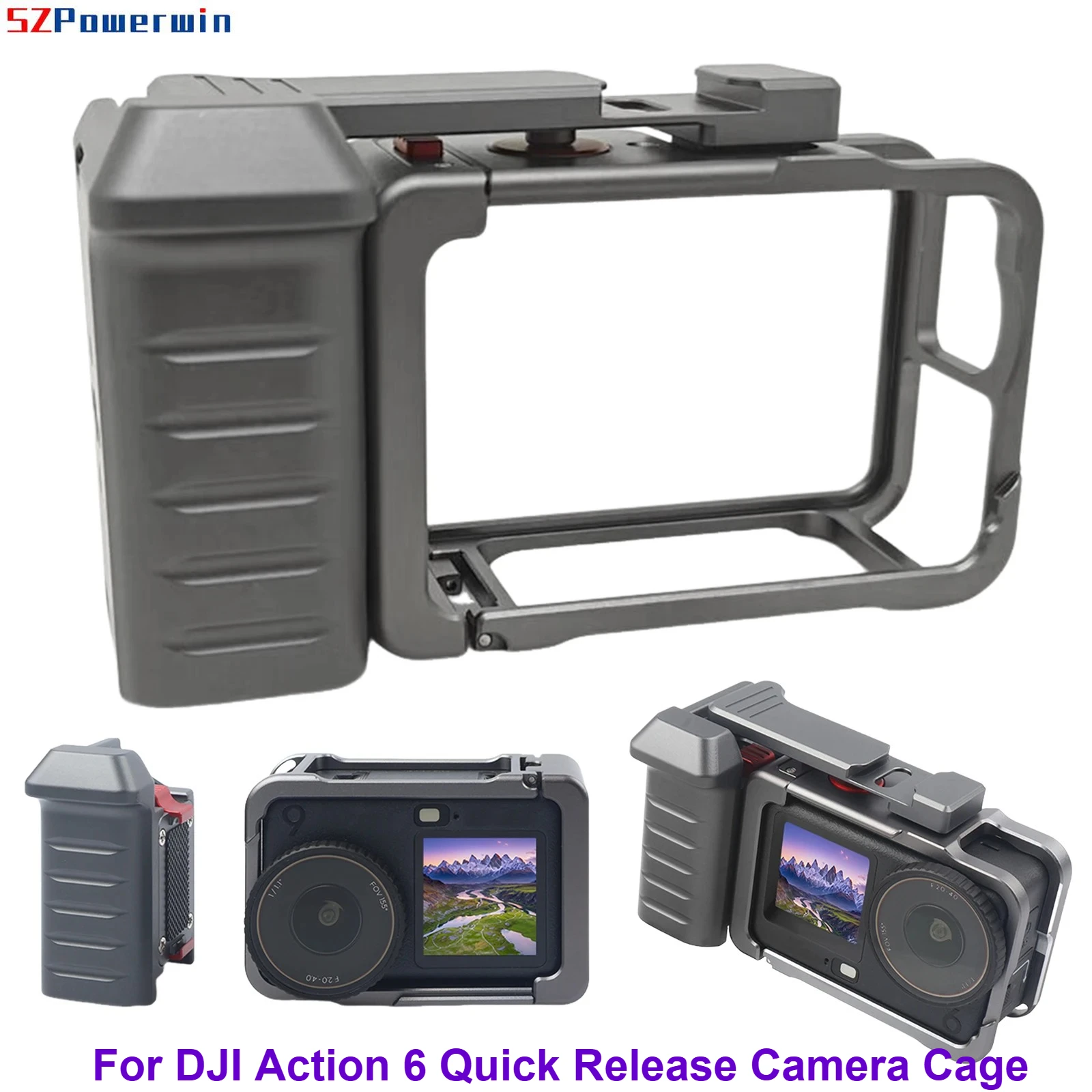 

Быстросъемная клетка для камеры DJI Action 6, эргономичная клетка для экшн-камеры с защитой от падения, съемный защитный чехол для спортивной камеры