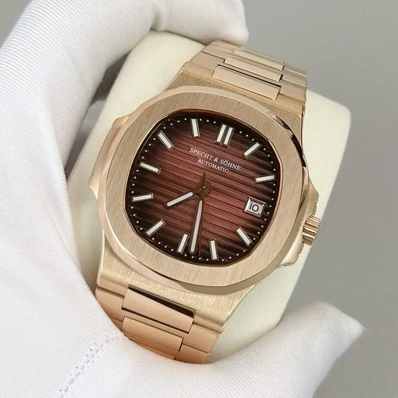 

Часы Specht & Sohne для мужчин, автоматические часы Miyota 8215, часы Movt из розового золота, мужские классические часы из нержавеющей стали 5711, водонепроницаемые