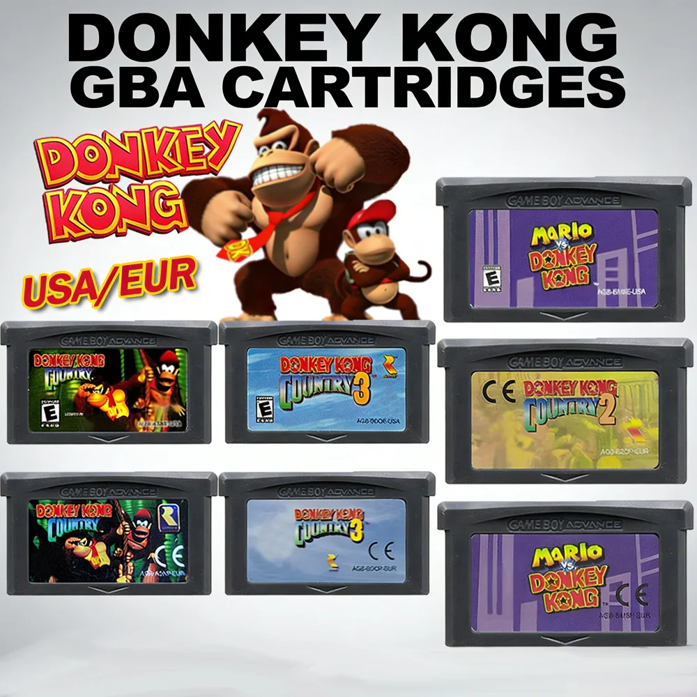 

32-битный игровой картридж для GBA, серия Donkey Kong vs. Donkey Kong Country для GBA/SP/DS