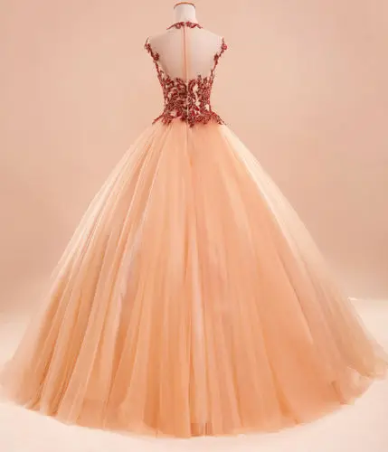 ANGELSBRIDEP-Vestido de lujo para quinceañera, traje de Organza con apliques de cuentas, de alta calidad, 16, 15 años