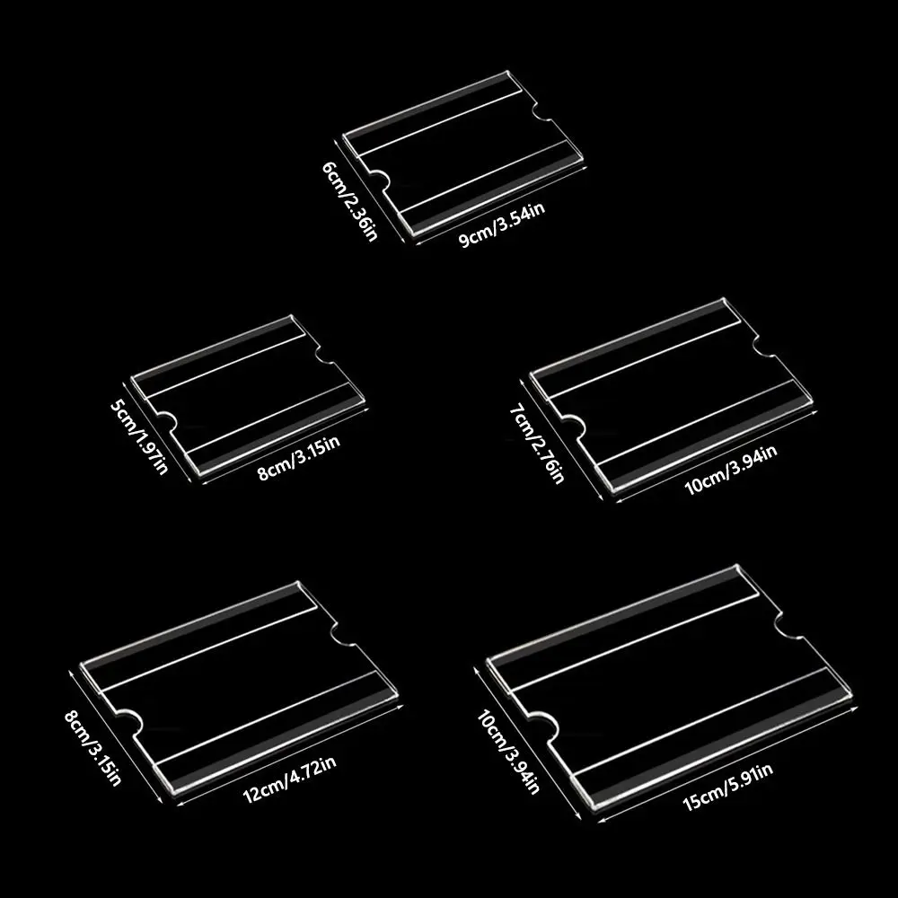 10 قطعة/المجموعة دائم الاكريليك شارة السعر حامل شفاف ملصق ذاتي اللصق عرض موقف حامل بطاقة الاسم مكتب الاستخدام #6