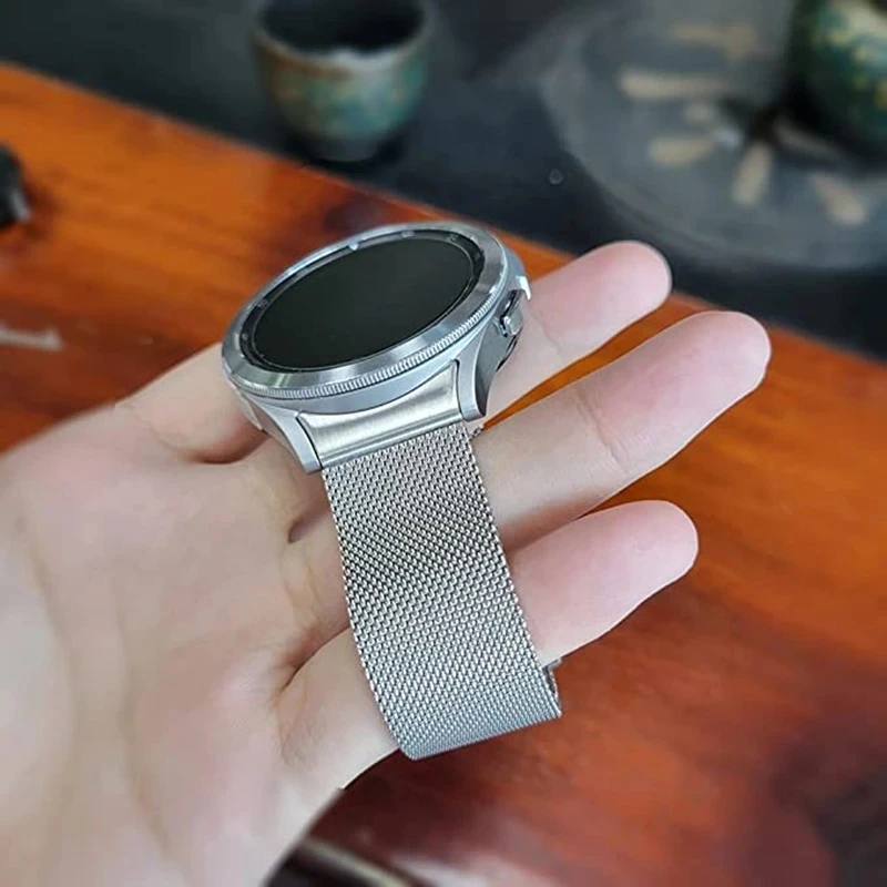 ไม่มีช่องว่าง Milanese สําหรับ Samsung Galaxy Watch 5 Pro 45 มม./4 คลาสสิก 42 มม.46 มม.ตาข่ายโลหะสําหรับ Galaxy Watch 5/4 40 มม./44 มม.