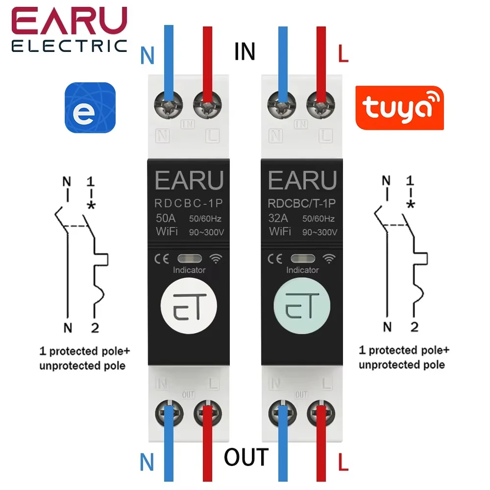 WIFI Circuit Breaker Smart Time Timer Relais Schalter Sprachfernbedienung Tuya eWeLink APP Smart Home für Amazon Alexa Google Home