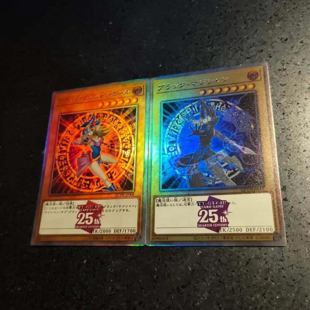2Pcs/set 59X86Mm Diy Yu-Gi-Oh! 25Th Anniversary Dark Magician Master and Apprentice Collection Card Anime Cards Gift Toys