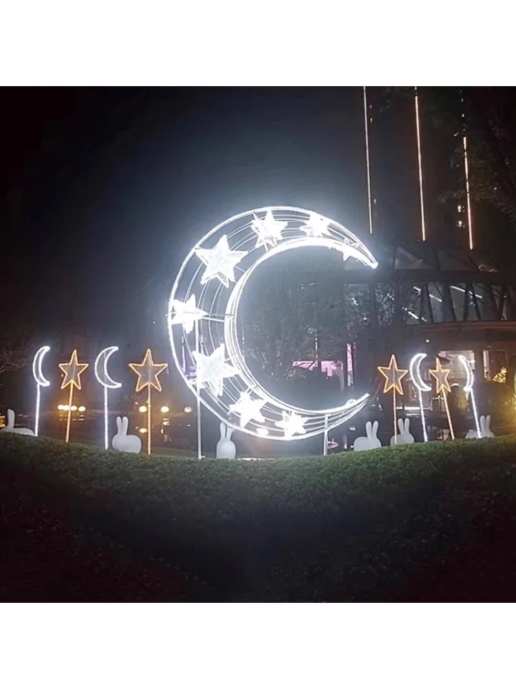 Customized LED Outdoor Waterproof Glowing Stars Holiday Decoration Dream Light lamparas de pie