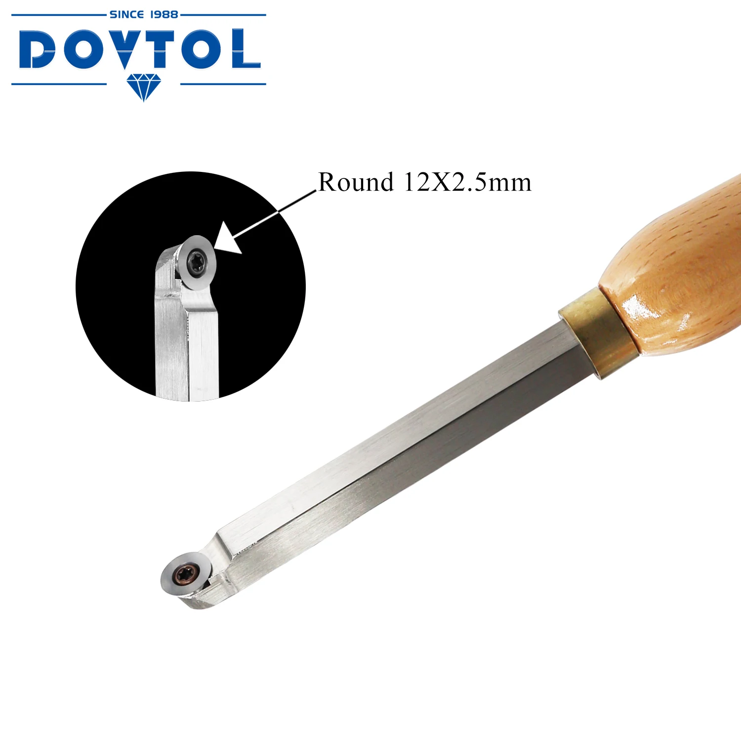 MIni Finisher Carbide Tipped Wood Turning Tools Round 12X2.5mm 320mm With Solid Wooden Handle For Wood Lathe Tool Wood Carpenter