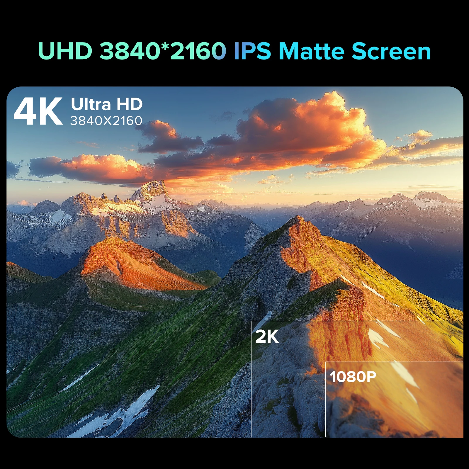 شاشة UPERFECT 4K المحمولة مقاس 18.4 بوصة بدقة 3840 × 2160 UHD USB-C HDMI FreeSync HDR شاشة كمبيوتر خارجية شاشة ثانية للسفر مع غطاء مكبرات صوت VESA