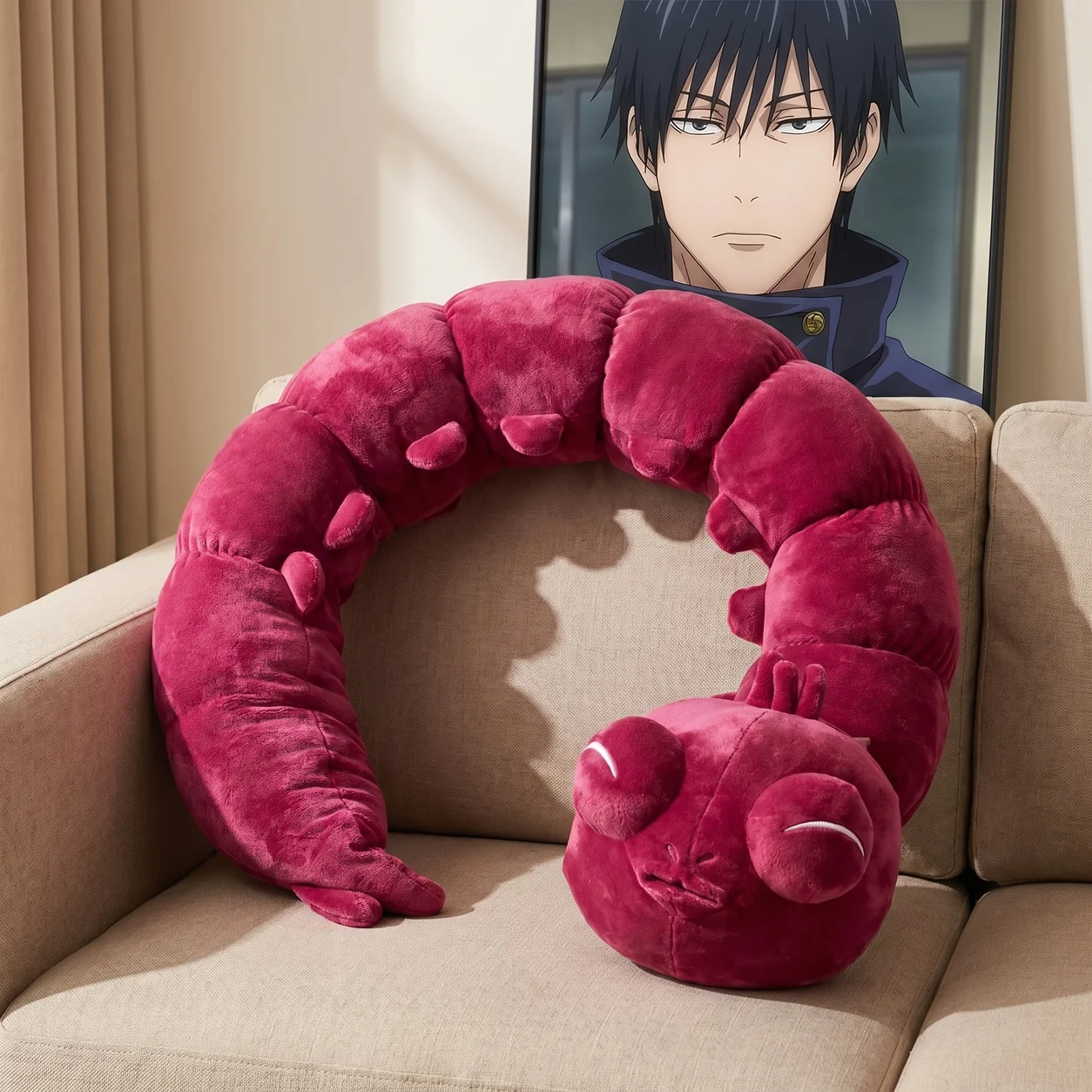 43/51 Zoll Jujutsu Kaisen Fushiguro Toji Plüsch-Körperkissen Anime Stoffkissen Sofa-Rückenkissen Cosplay Raumdekoration Geschenkkissen