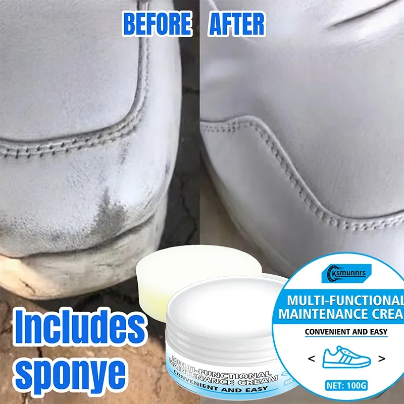 Fasilawei Premium White Shoe Care Cream 100g - Suitable for white sneakers - Gentle formula for stain removal and shoe care. view 4