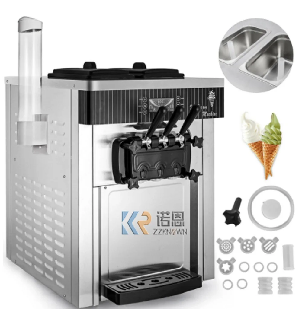 

Soft Ice Cream Machine 20-28L/H 2200w Electric LED Screen Commercial Sweet Ice Cream Cone Maker