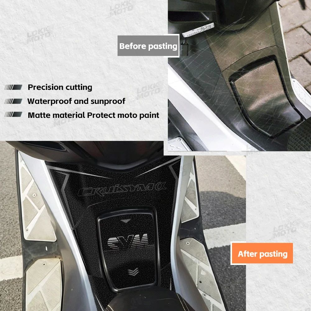 For SYM Cruisym 300 CRUISYM a 300 TCS Motorcycle Thick Frosted Fuel Tank Stickers Waterproof Scratch-Resistant Protection Decals