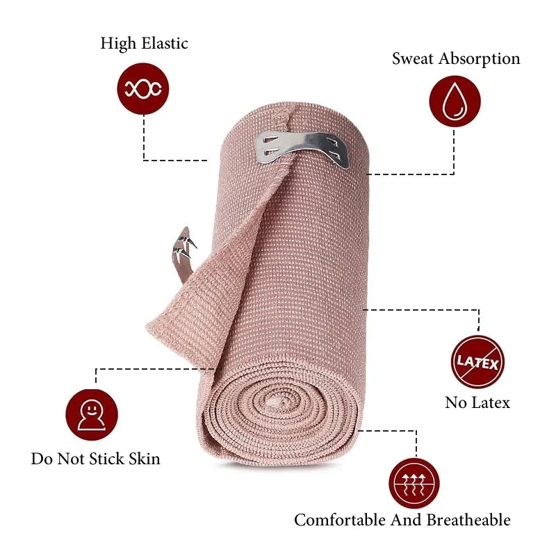 1 Roll High Elastic Wound Dressing Bandage Outdoor Sports Sprain Treatment Bandage For First Aid Kits Accessories