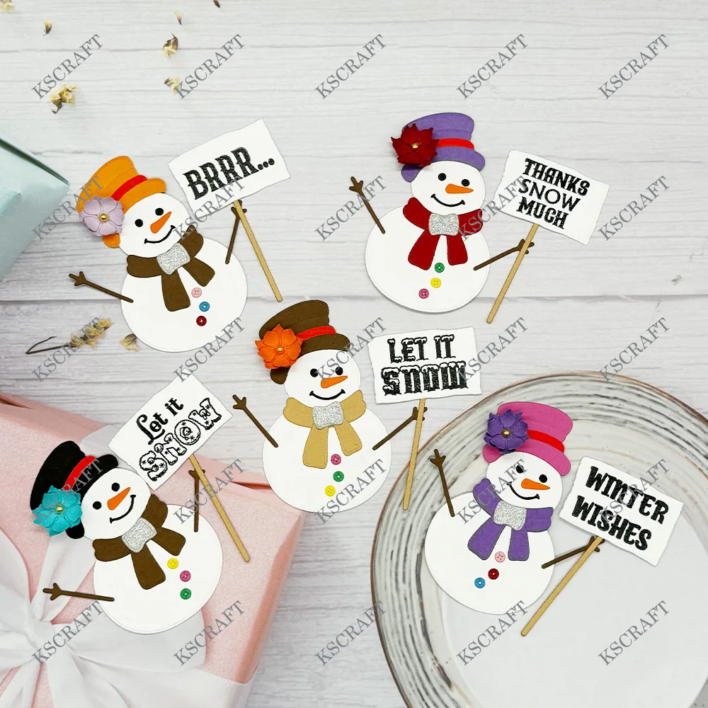 KSCRAFT Pupazzo di neve Desideri Fustelle e francobolli Fustelle Stencil per Scrapbooking fai da te Goffratura decorativa Carte di carta fai da te