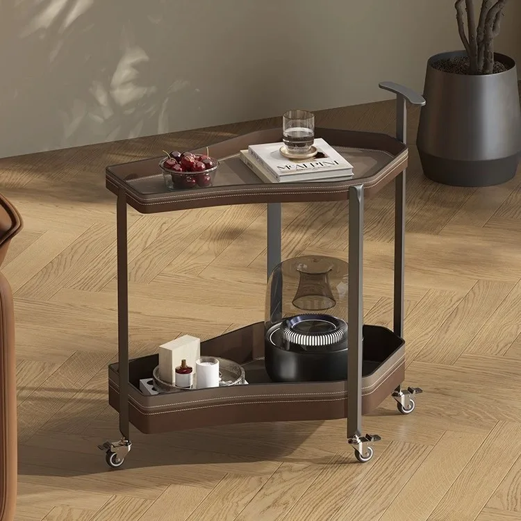 Carro lateral extraíble retro francés, estante lateral para sofá extraíble de alta gama, ligero para dormitorio