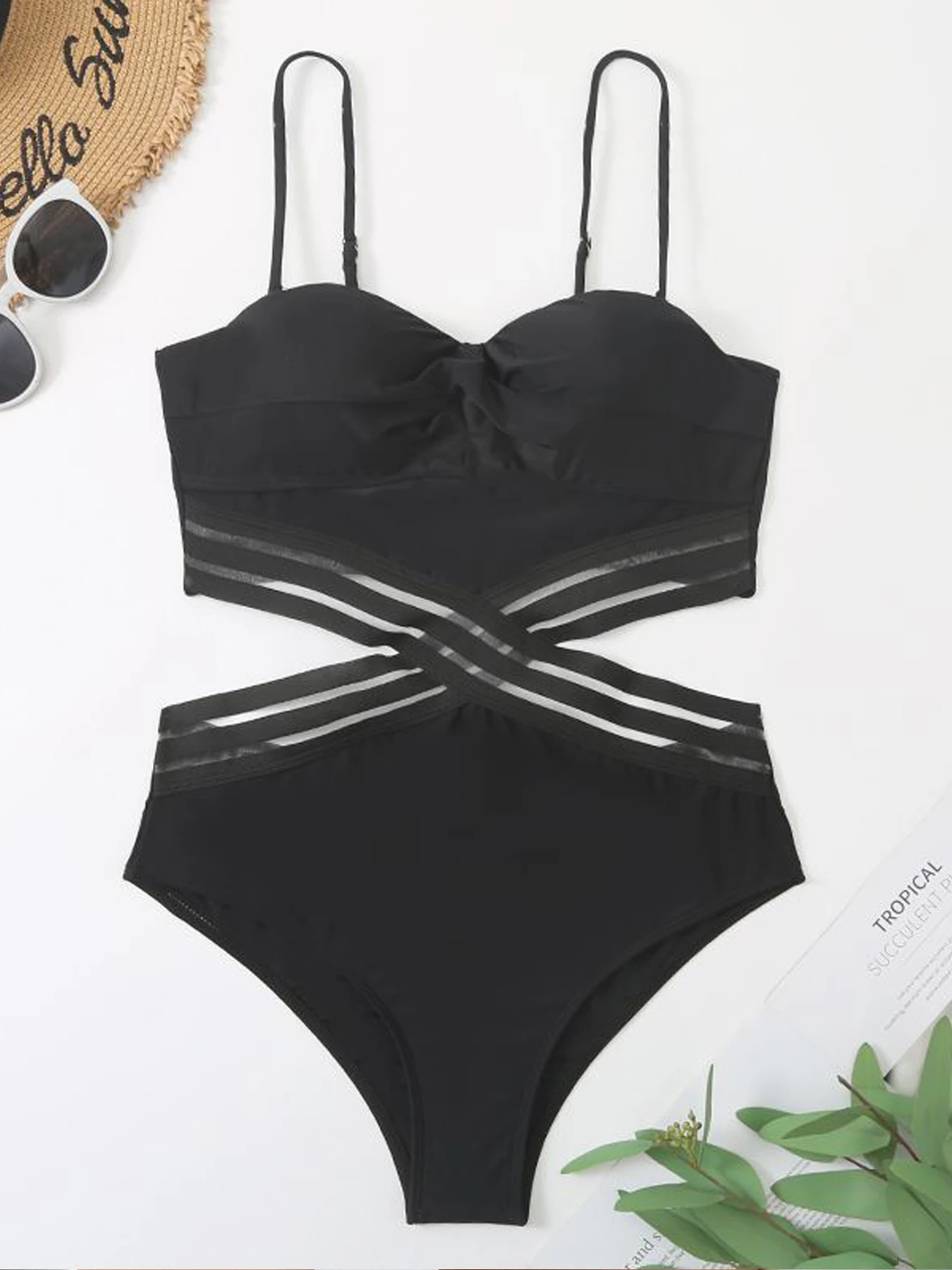 VigoCasey 2024 Black Cross Meah Swimwear Push Up Straps Swimsuit For Women Backless One Piece Beach Brazilian Bathing Suit