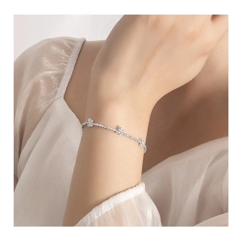 

Браслет Kalaini Broken Silver Butterfly, премиум-класса, из серебра с эффектом битого стекла