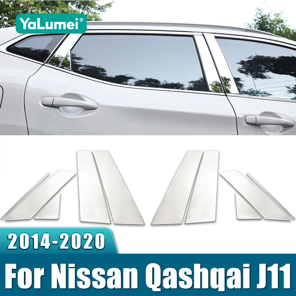 Für Nissan Qashqai J11 2014 2015 2016 2017 2018 2019 2020 Edelstahl Auto Fenster Säule Post Abdeckung Streifen Trim Aufkleber