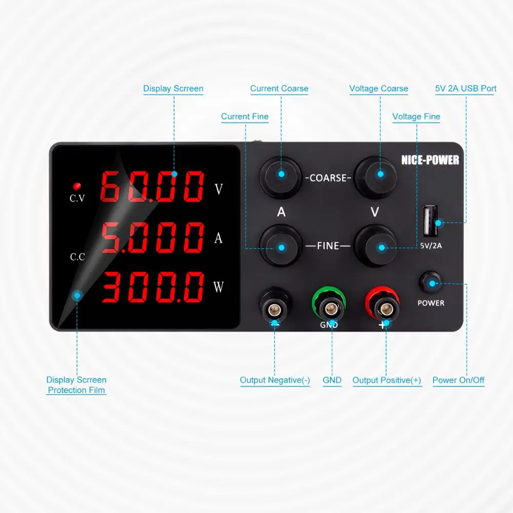 SPS-W1203 DC Switching Power Supply 120V 3A Digital Adjustable Laboratory Bench Power Source 220V