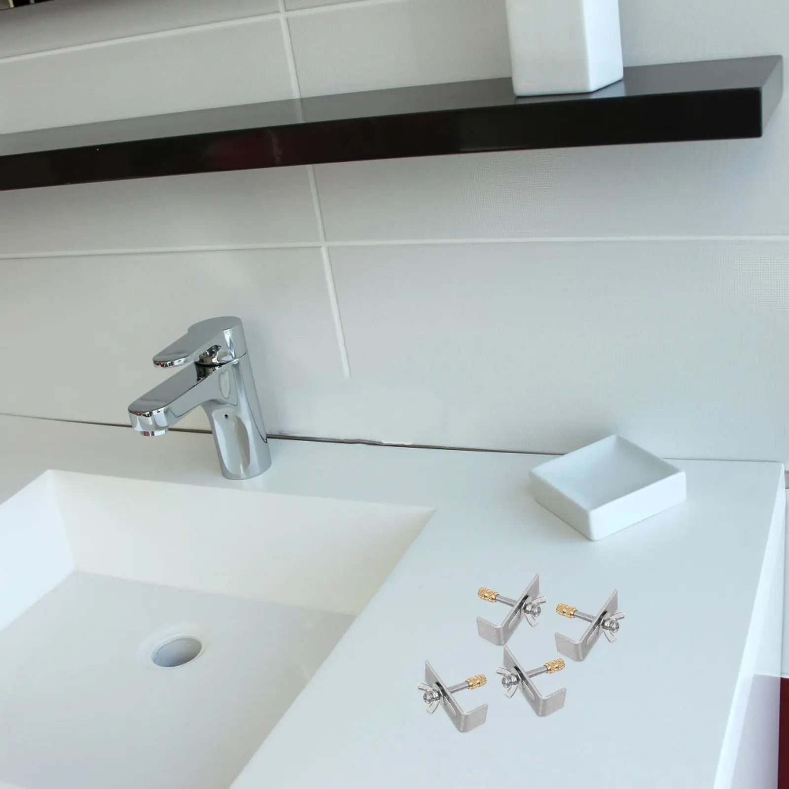 

Комплект металлических кронштейнов для установки раковины: медные и железные крепления для подстольной установки раковины, умывальника, столешницы, опорные зажимы