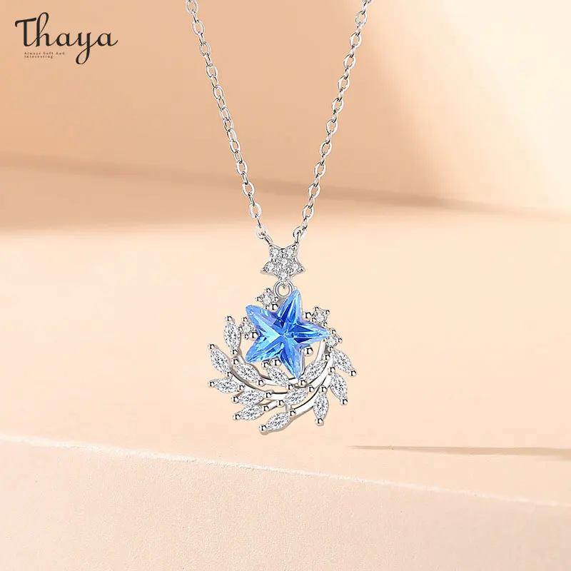 

Thaya S925 Silver Women Necklaces Romantic Women Chorker Fashion Chain Pendant Necklace Collar For Women Crystal Party Jewelry