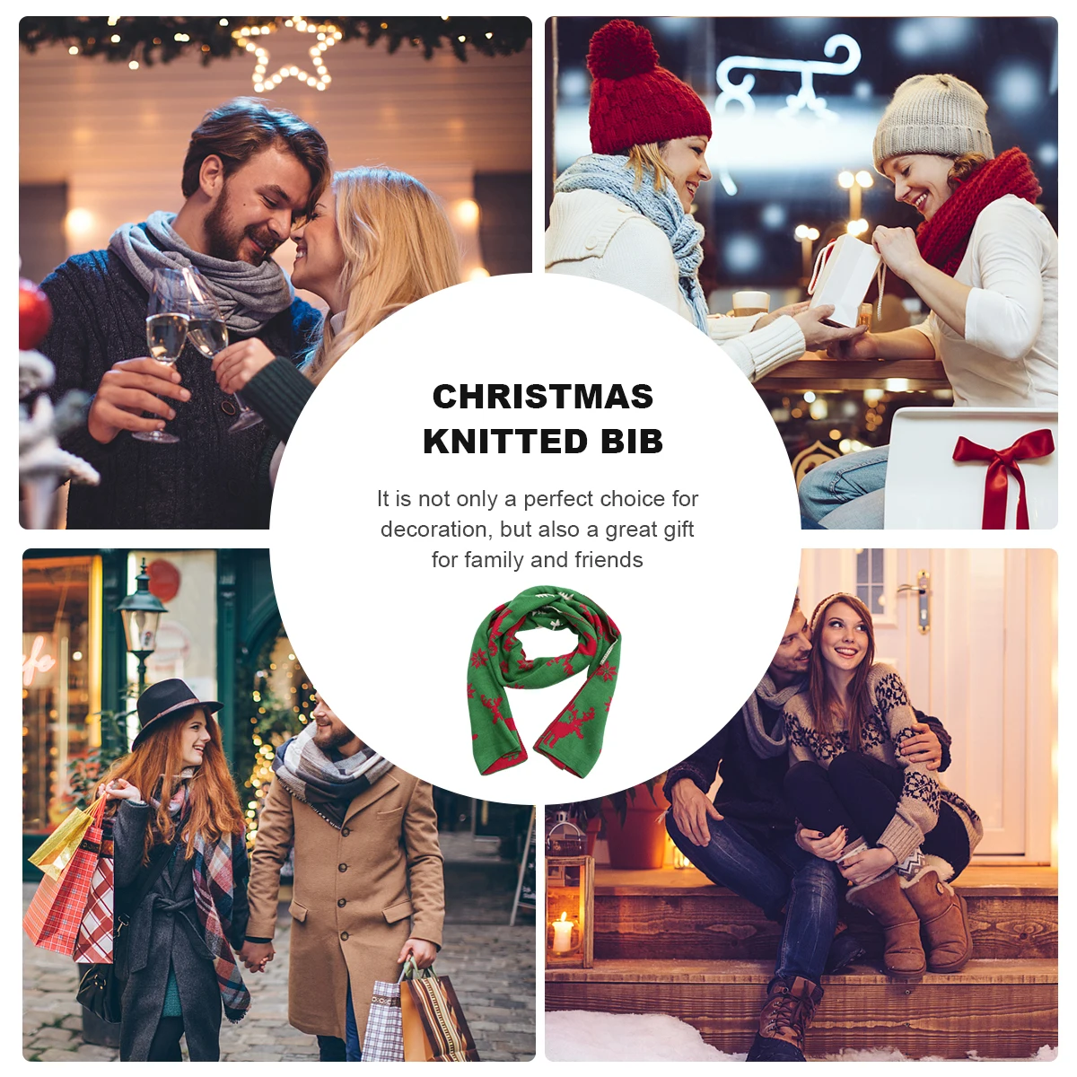 

Warm Scarf Neck Warmer Winter Christmas Scarves Knitted Gifts Couple Couples Shawl Keep