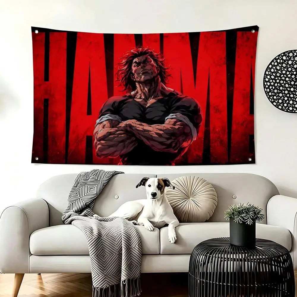 Underground Fight Anime B-Baki Flags  For Living Room Home Dorm Decor Wall Outdoor Camping Party Banner Gifts