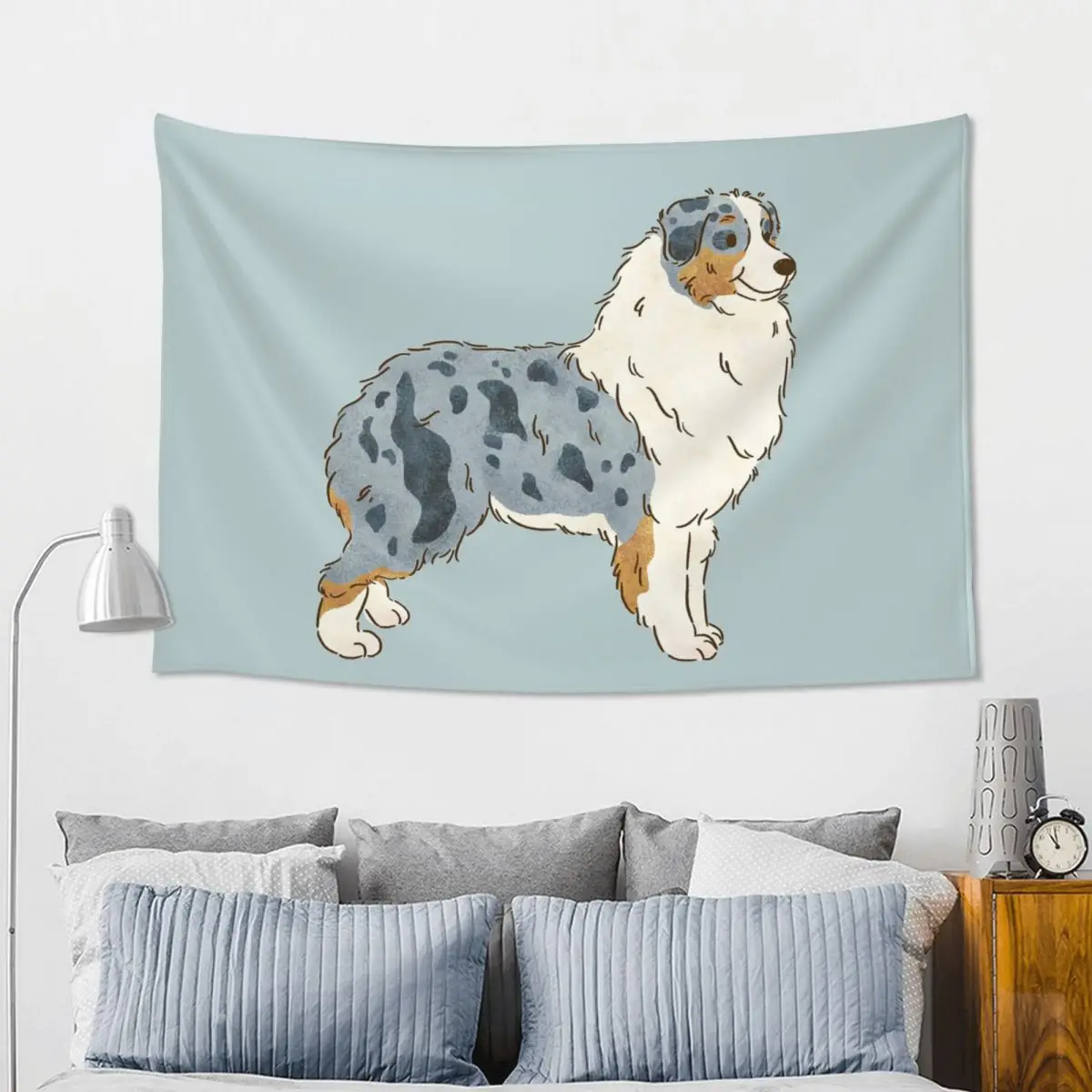 Australian Shepherd Aussie Dog Tapestry Funny Wall Hanging Aesthetic Home Decoration Tapestries for Bedroom Dorm Room