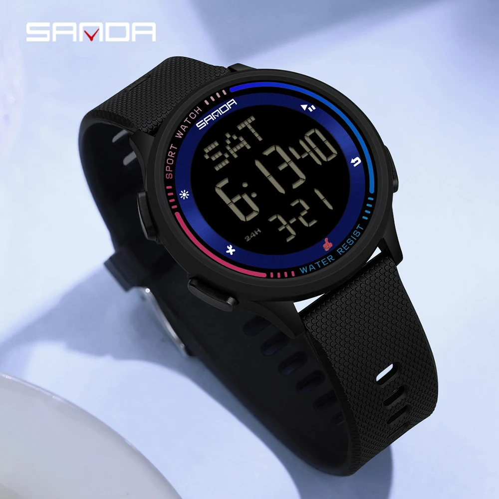SANDA 6158 Fashion Waterproof Sports Mode Wristwatches Stopwatch Kids Children Digital Movement Teenager Students Watch Clock-2